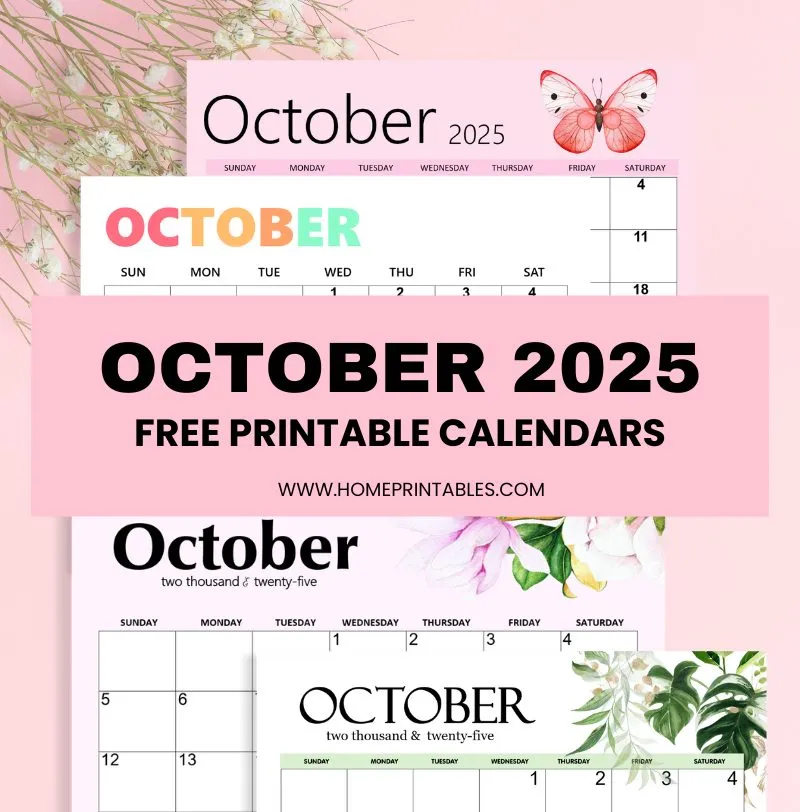 October 2025 Calendar 31 Cute Free Printable Calendars