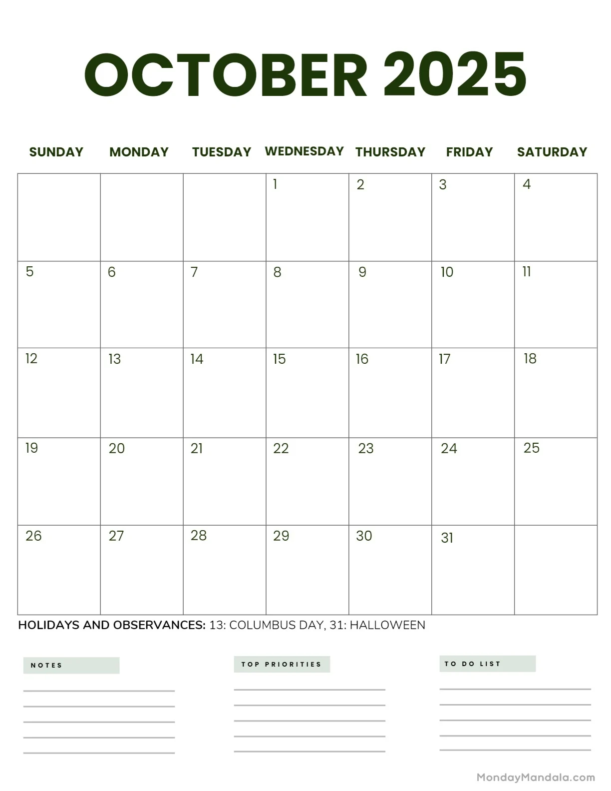 october 2025 calendar 52 free pdf printables