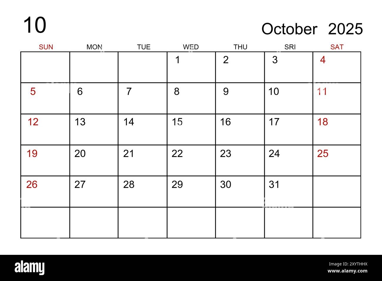 Printable Calendar Pages October 2025