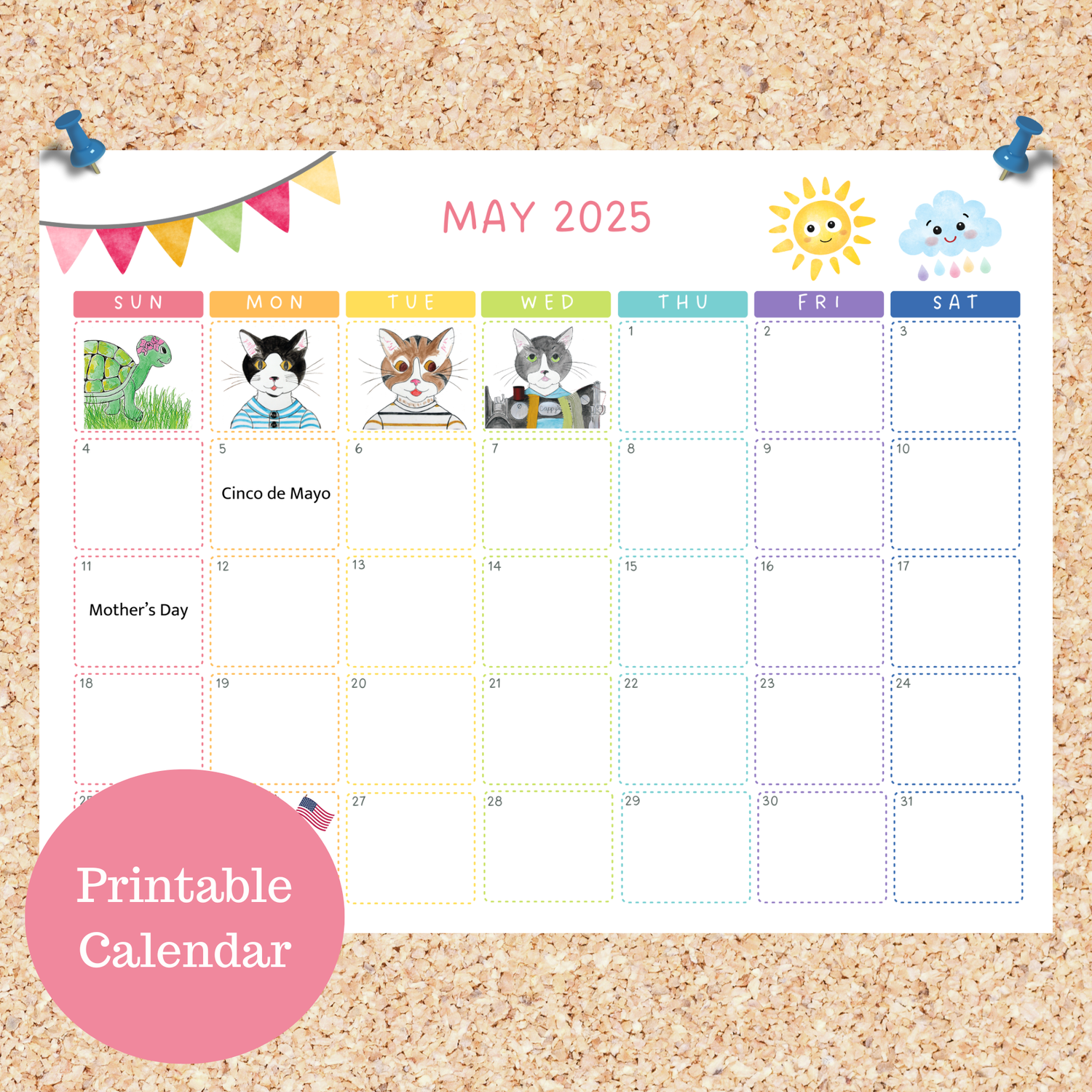 Printable 2025 Calendar For Kids