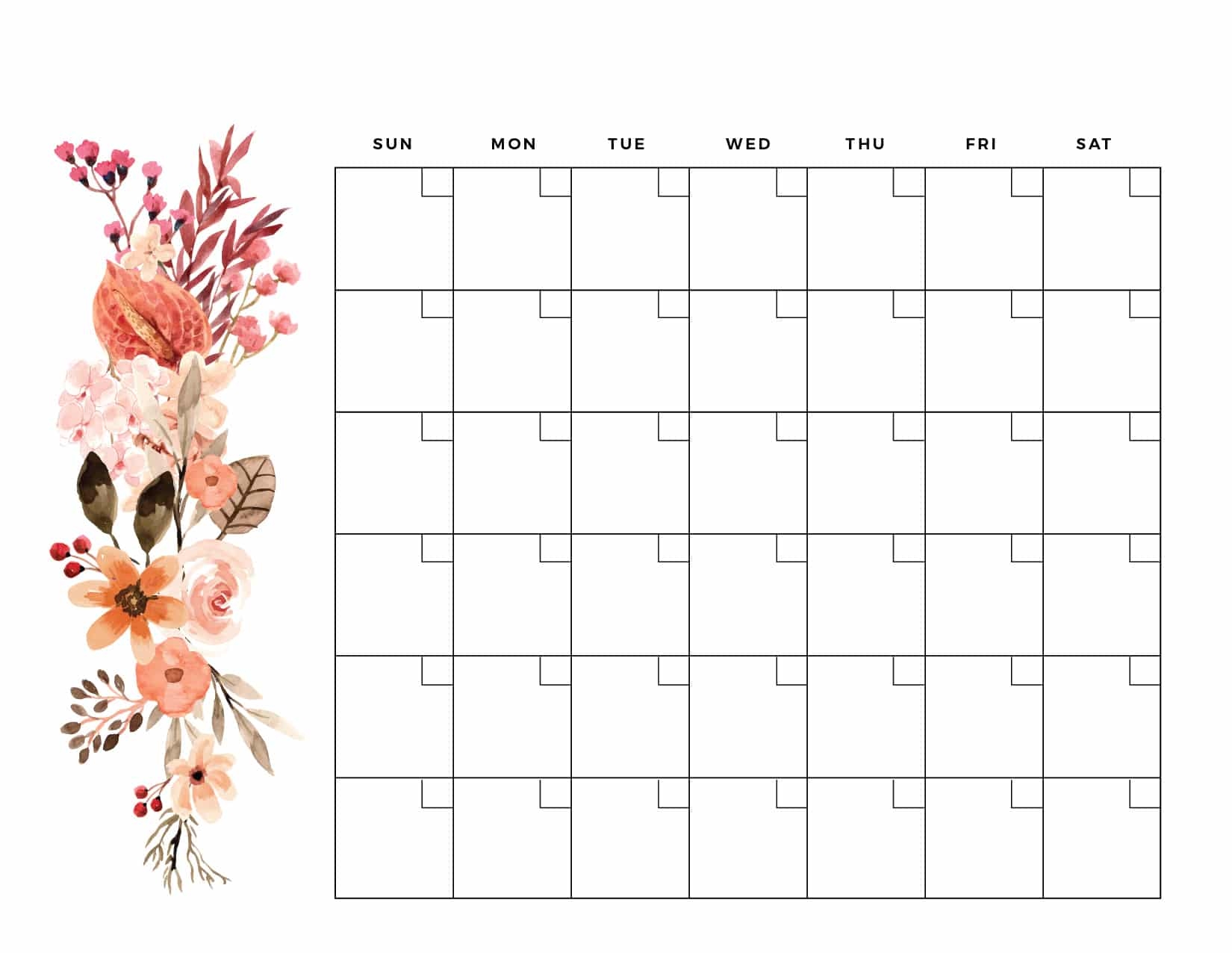 Free Blank Calendar Printables