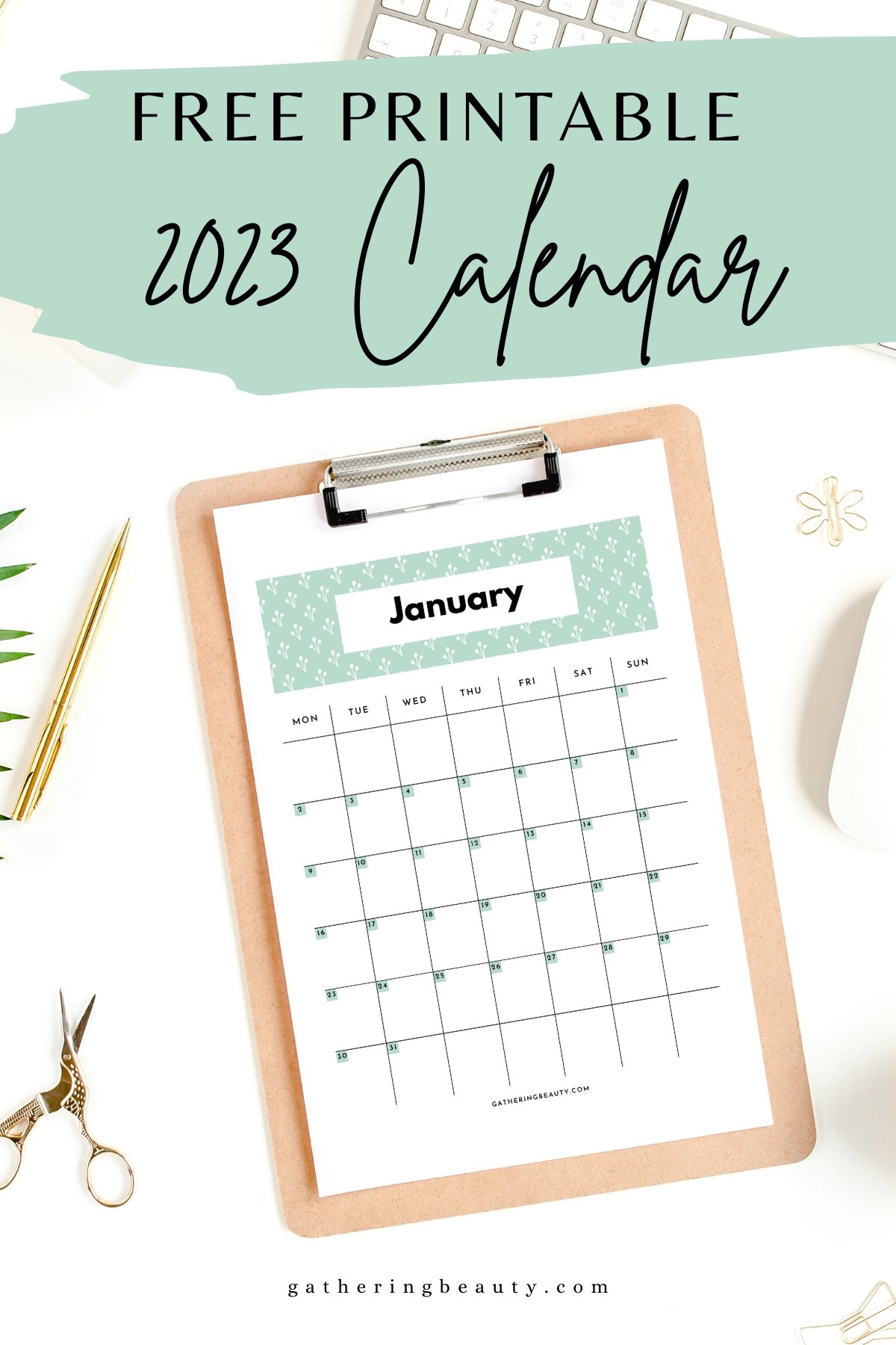 Printable Calendar 2023 Gathering Beauty