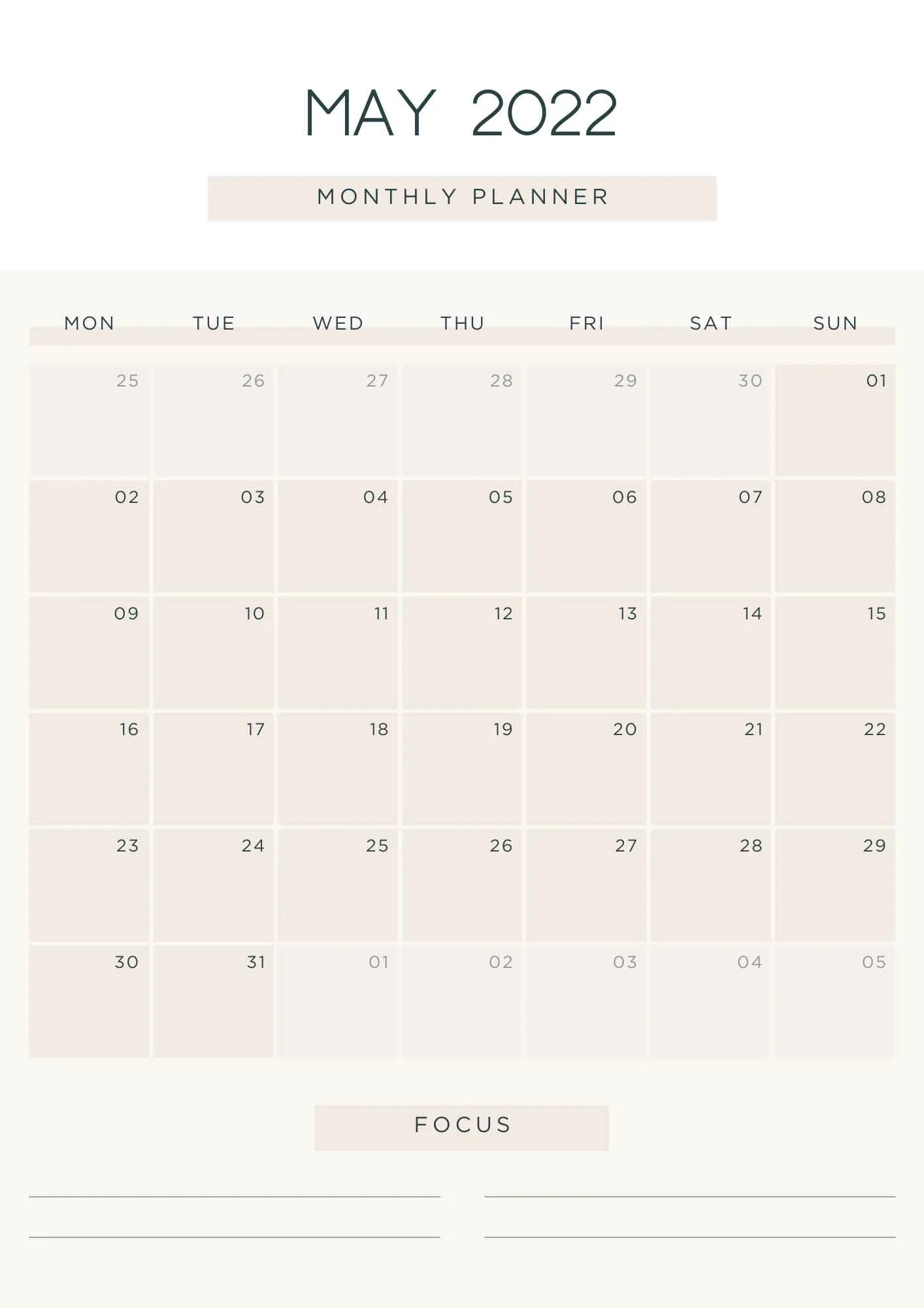 Printable May Calendar 2022 Ugly Duckling House