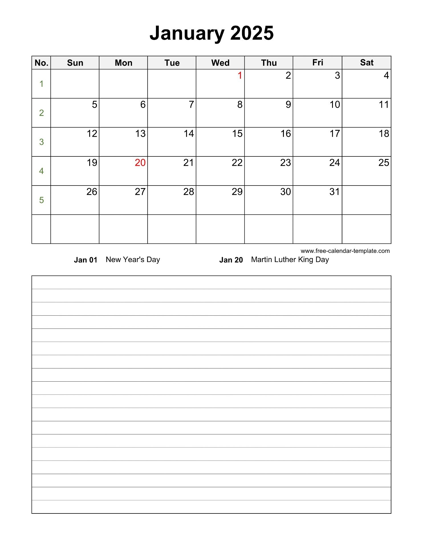 Editable Free Printable Calendar 2025