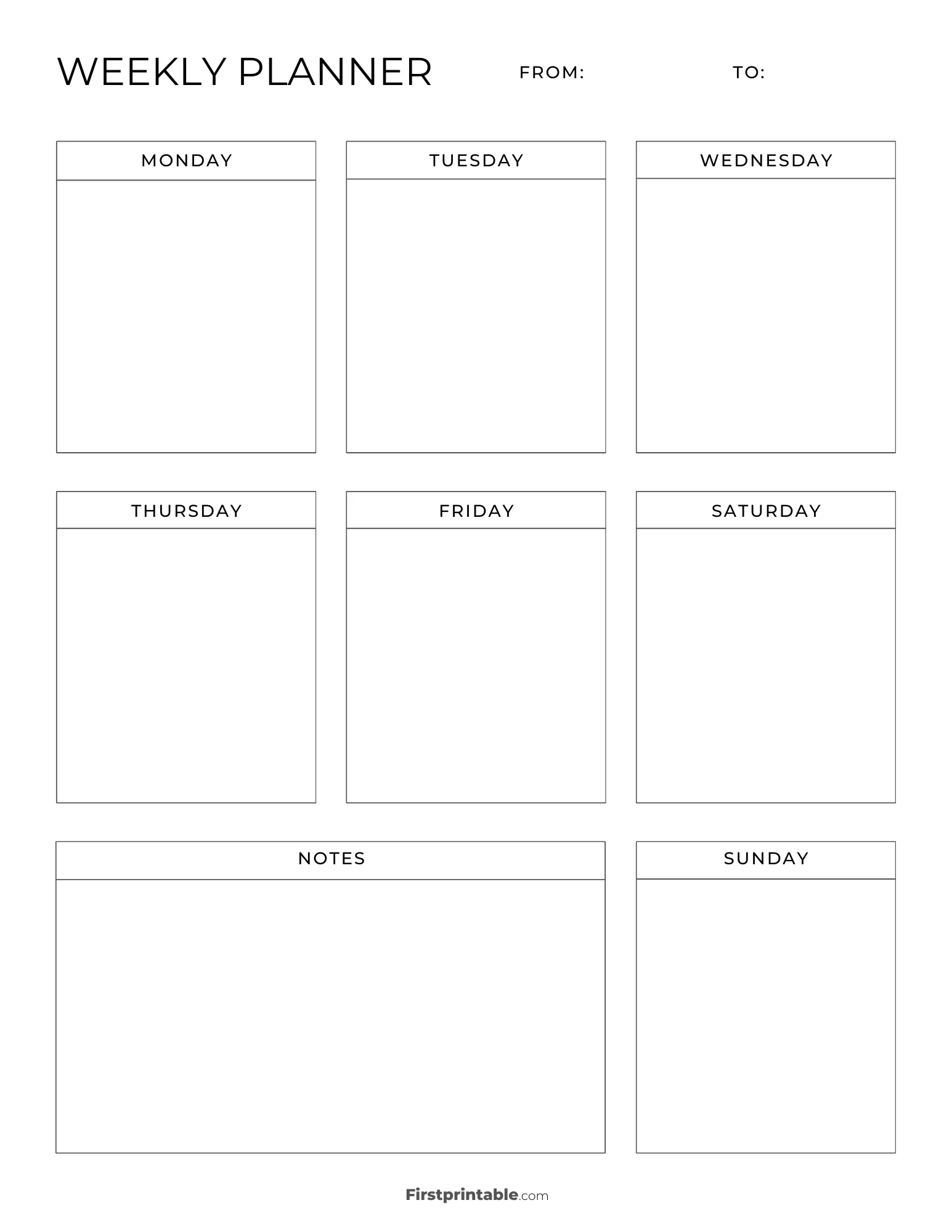 Printable Calendar Blank Template