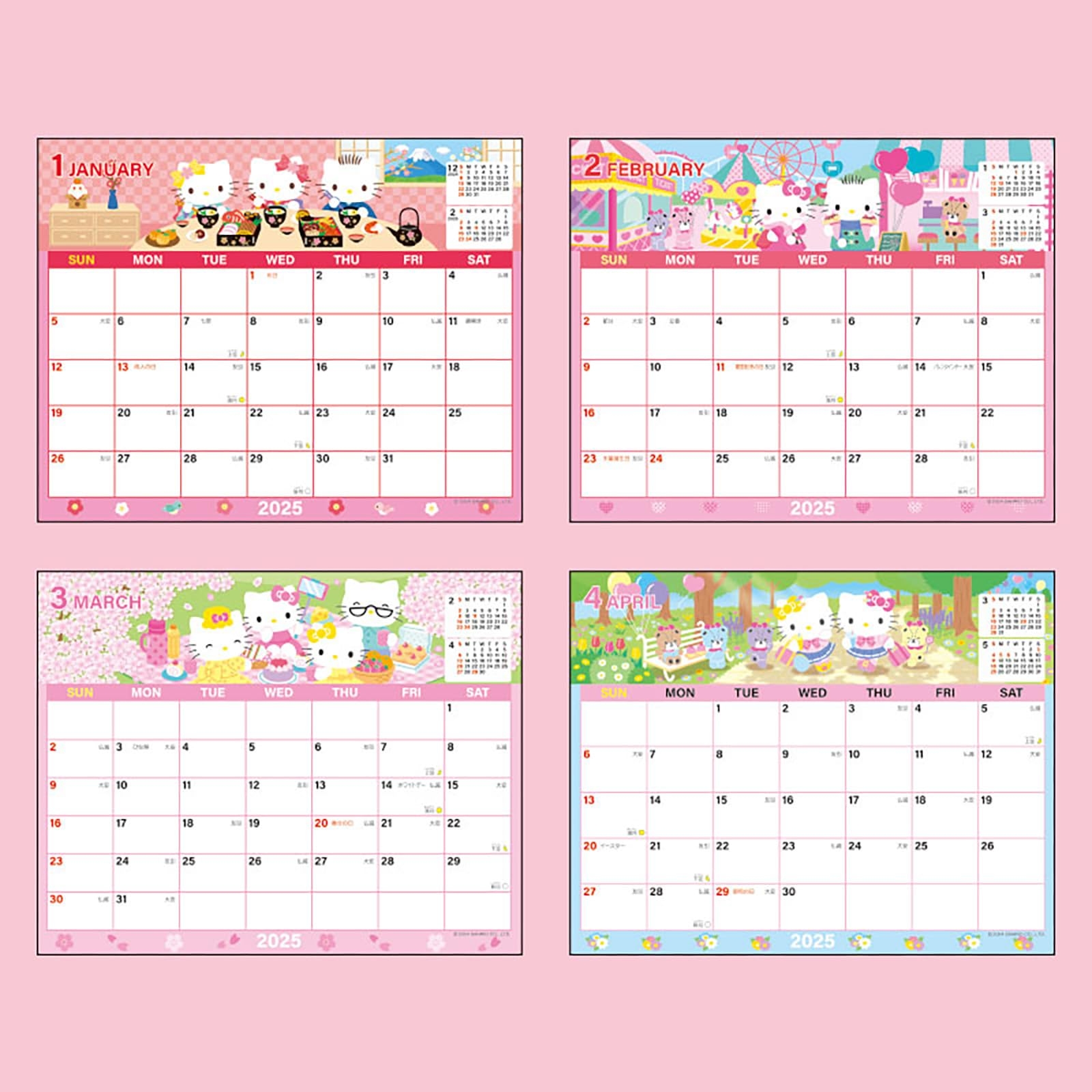 Sanrio 451461 2025 Hello Kitty Desktop Sheet Calendar Amazon de B robedarf Schreibwaren