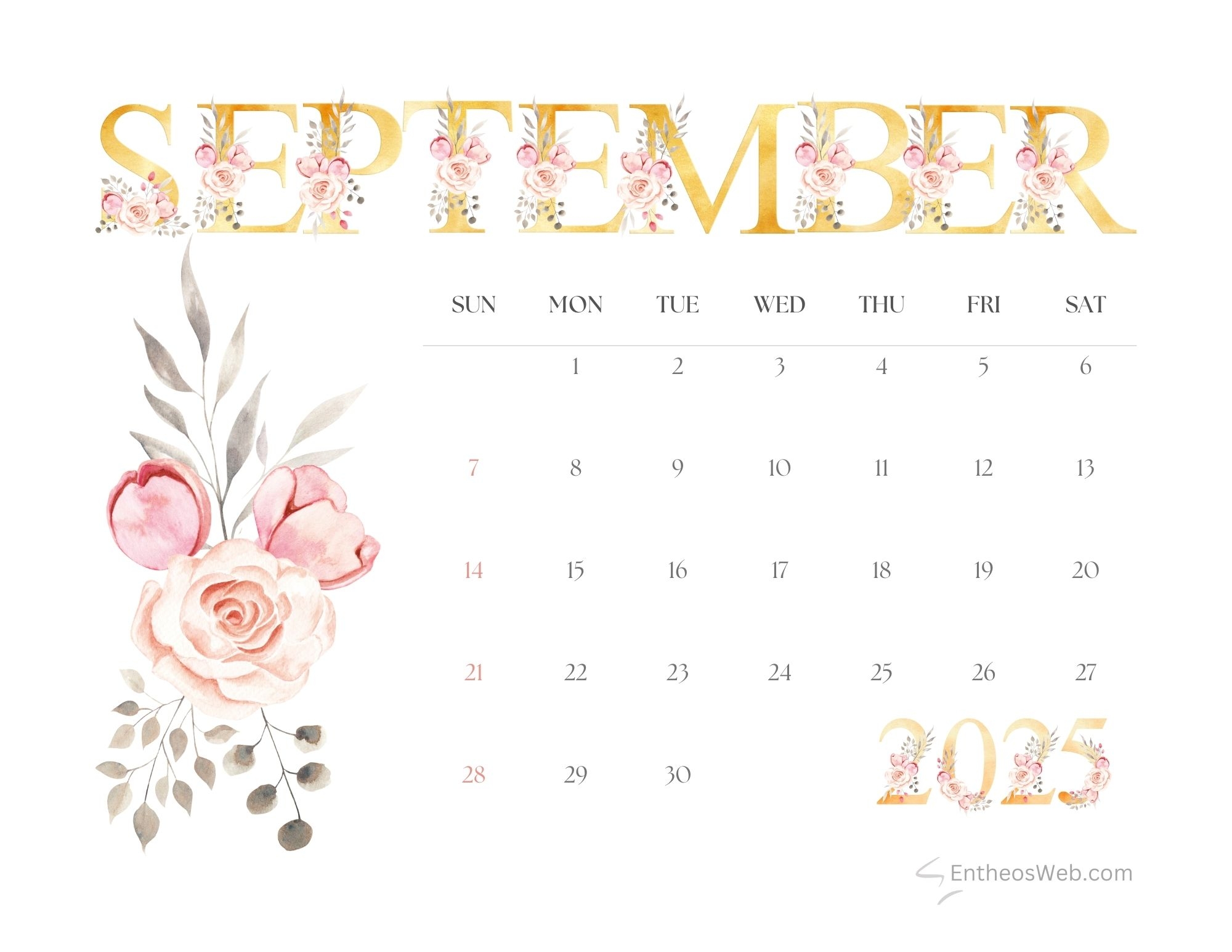 September 2025 Calendar Printable