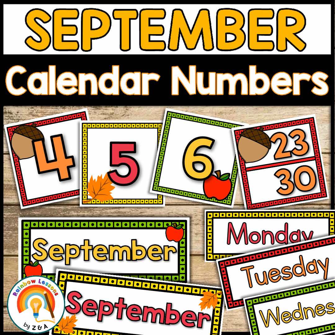September Calendar Numbers September Calendar 2023 Calendar Number Cards Made By Teachers
