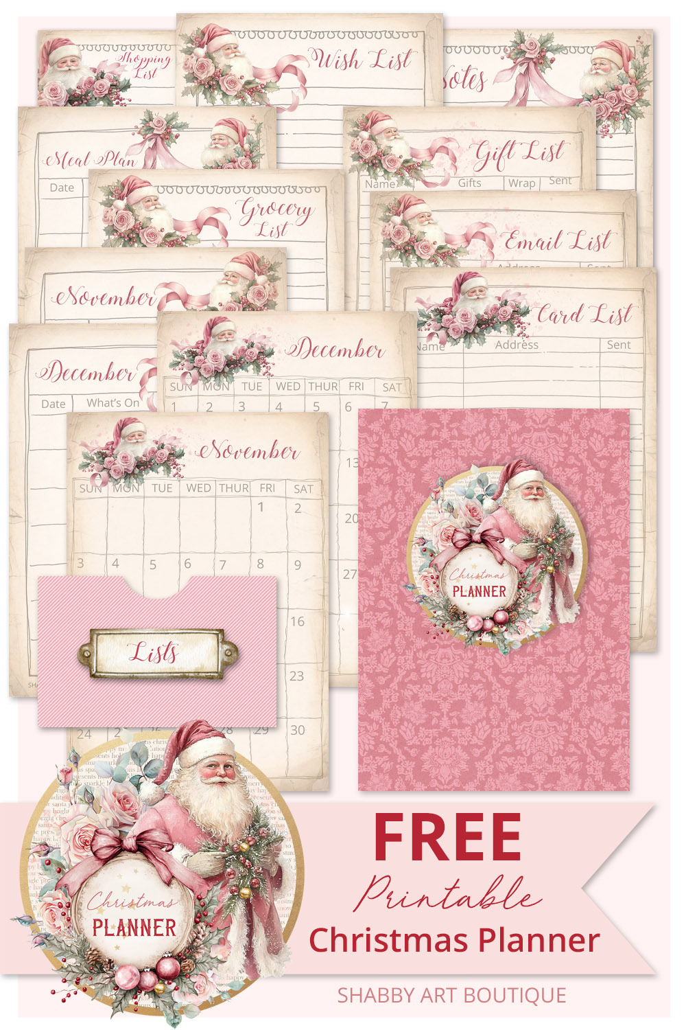 Simply Christmas Free Printable 2025 Mini Calendars Shabby Art Boutique