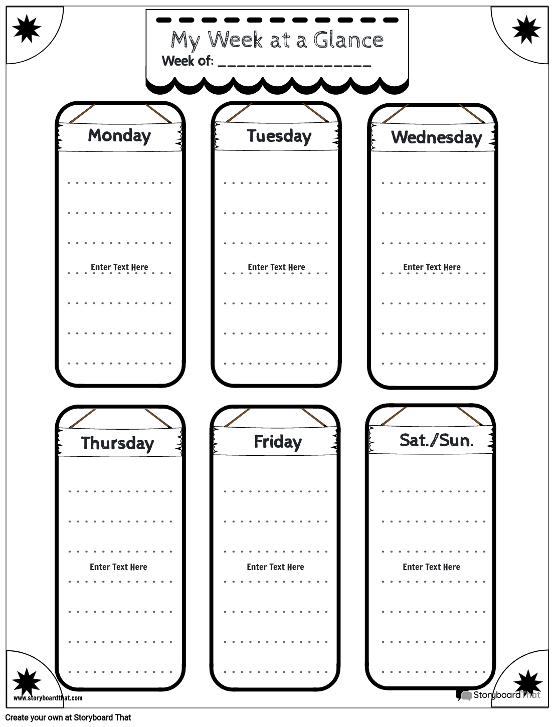 Storyboard That Free Weekly Planner Templates For 2025