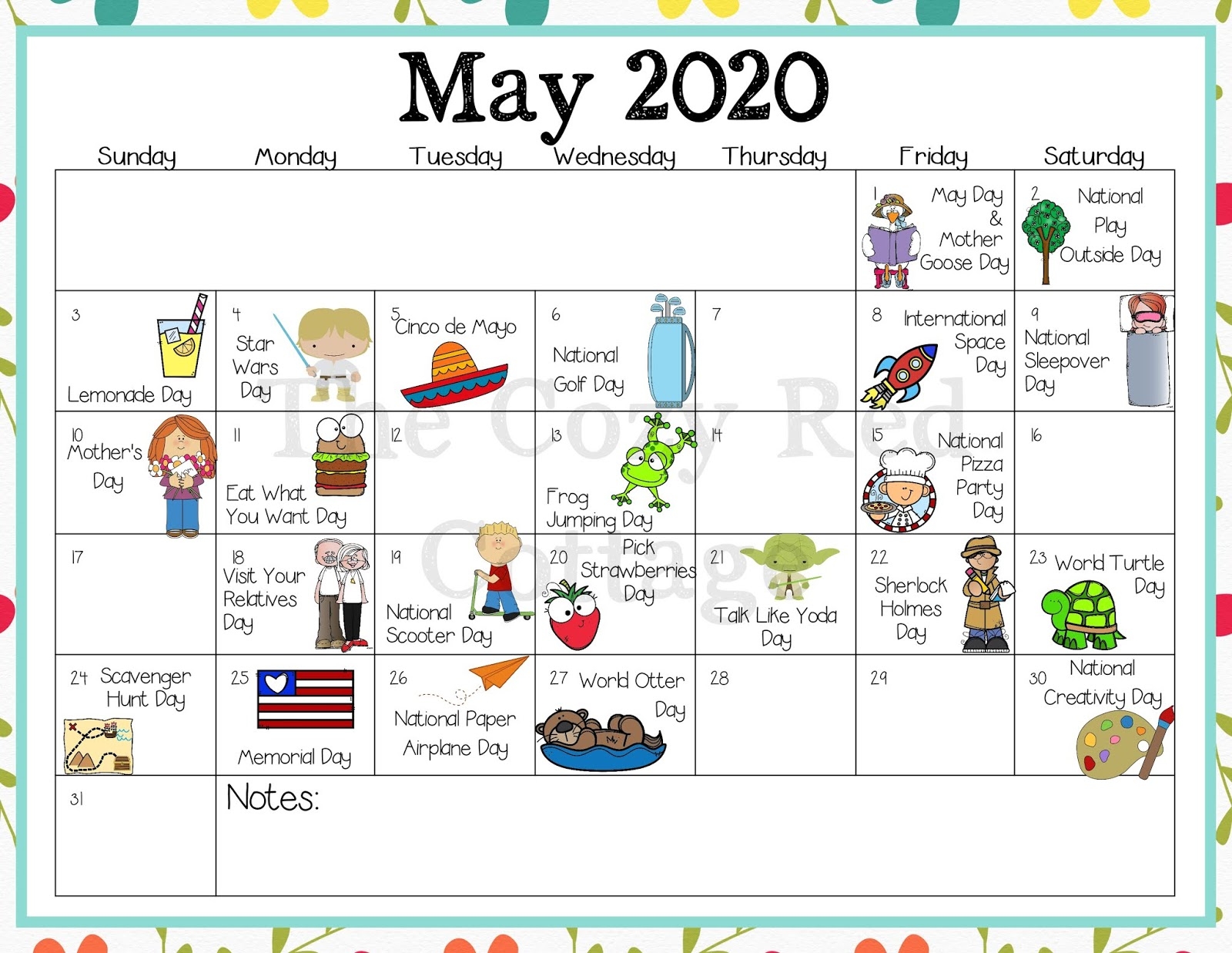 The Cozy Red Cottage 24 Fun Holidays To Celebrate In May 2020 Calendar 