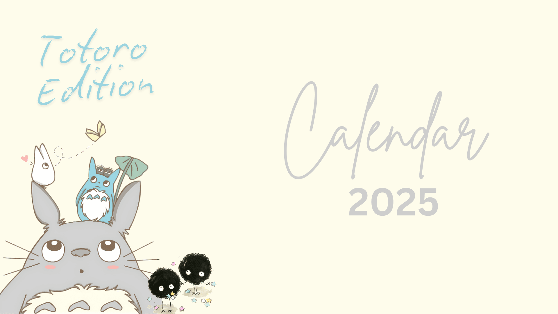 Totoro 2025 Calendar Cute Minimalist Aesthetic By Yanzone Raket PH