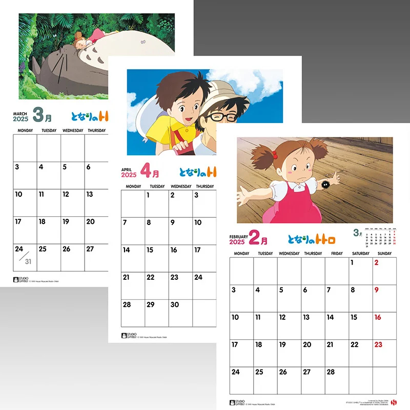 Totoro Calendar 2025 English