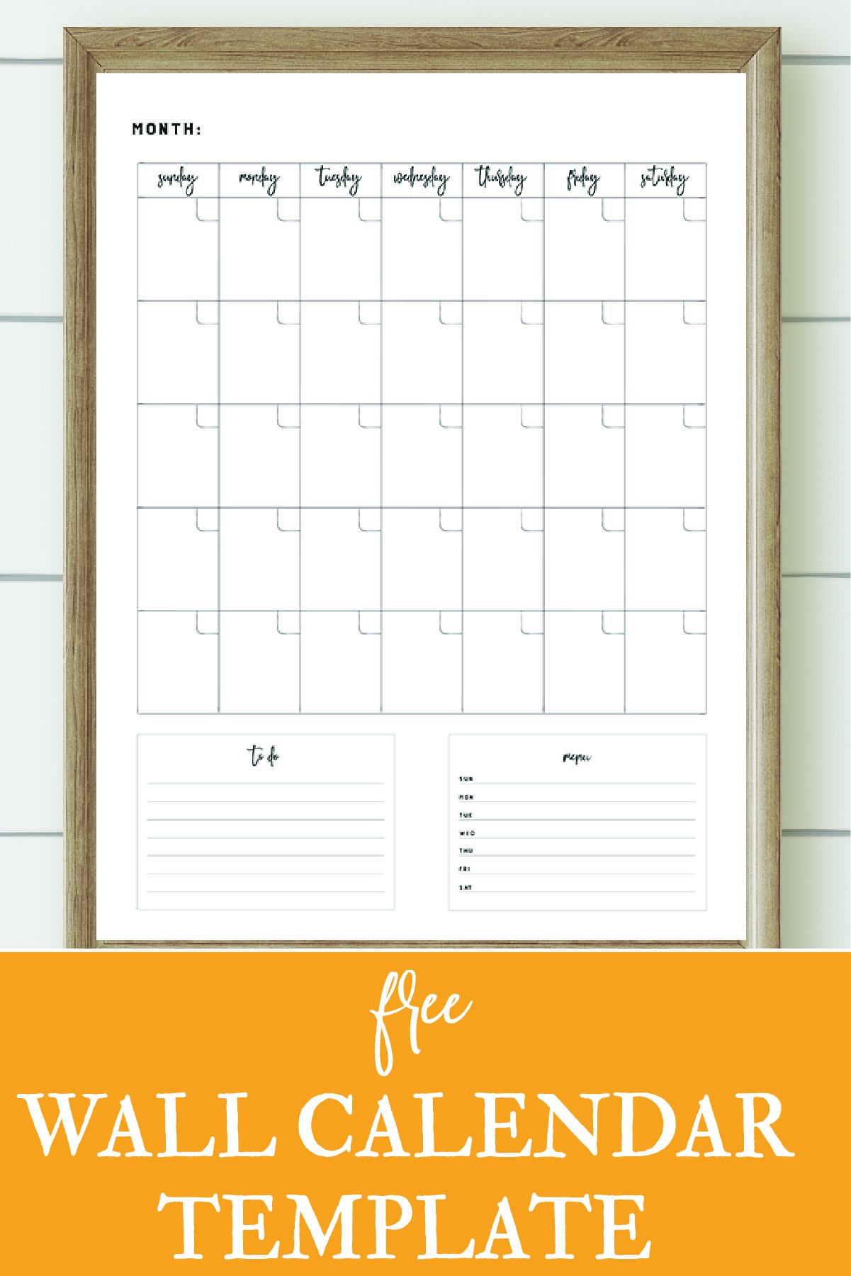 Wall Calendar Template Free Printable Home Sweet Farm Home
