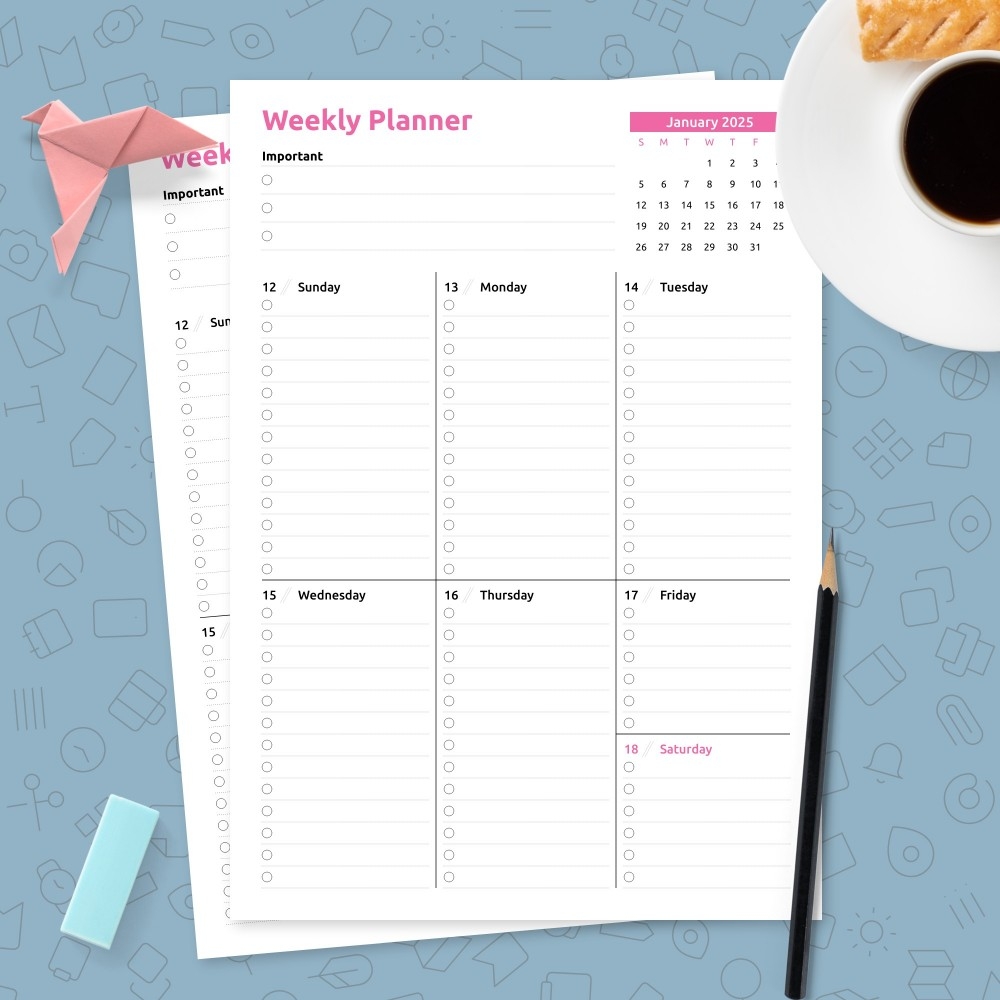 Weekly Appointment Planner Template Printable PDF