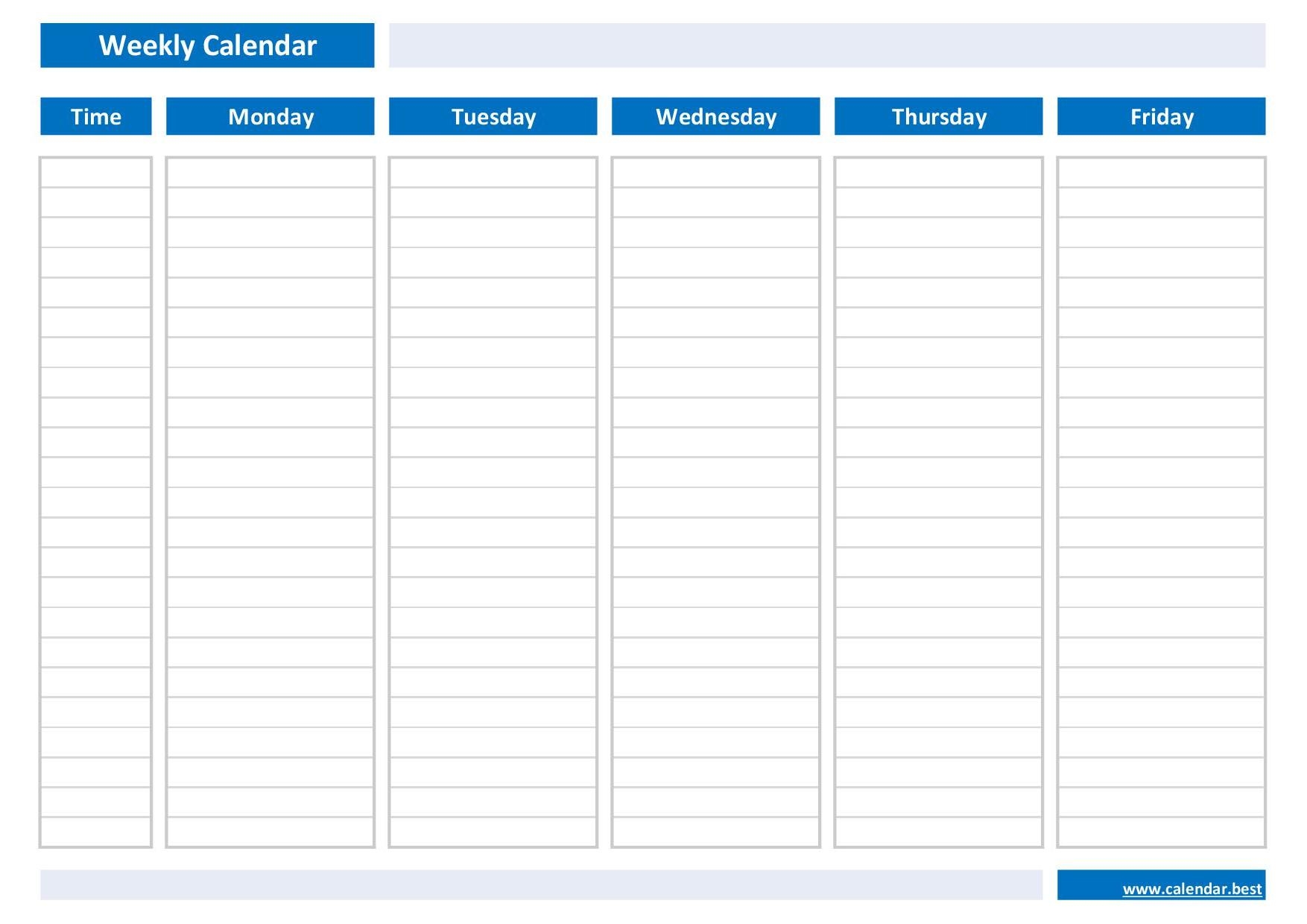 Weekly Calendar Weekly Schedule Calendar best