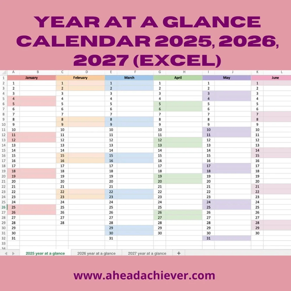 Free Printable Yearly Calendar 2025 And 2026