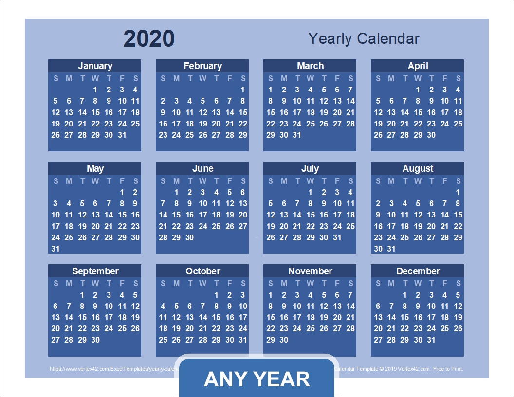 Yearly Calendar Template For 2025 And Beyond