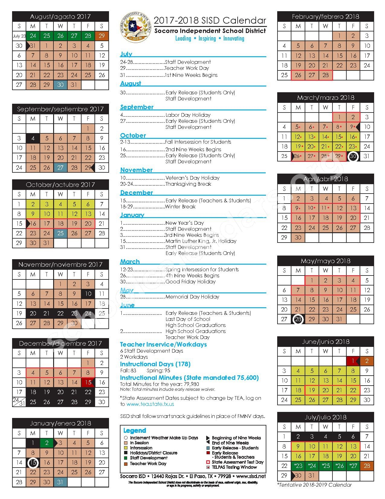 Yisd Calendar